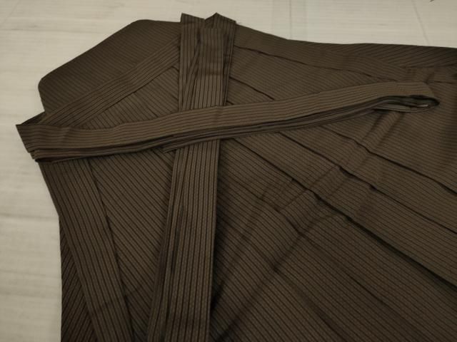 平和屋着物○男性 馬乗り袴 縞 正絹 逸品 AAAZ0613ck