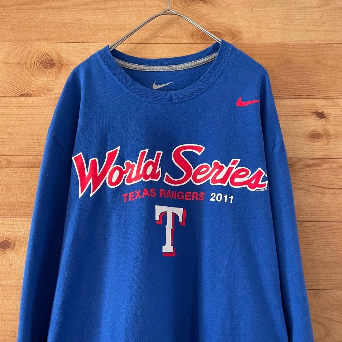 NIKE】MLB テキサスレンジャーズ 長袖 Tシャツ ロンT アメリカ古着 