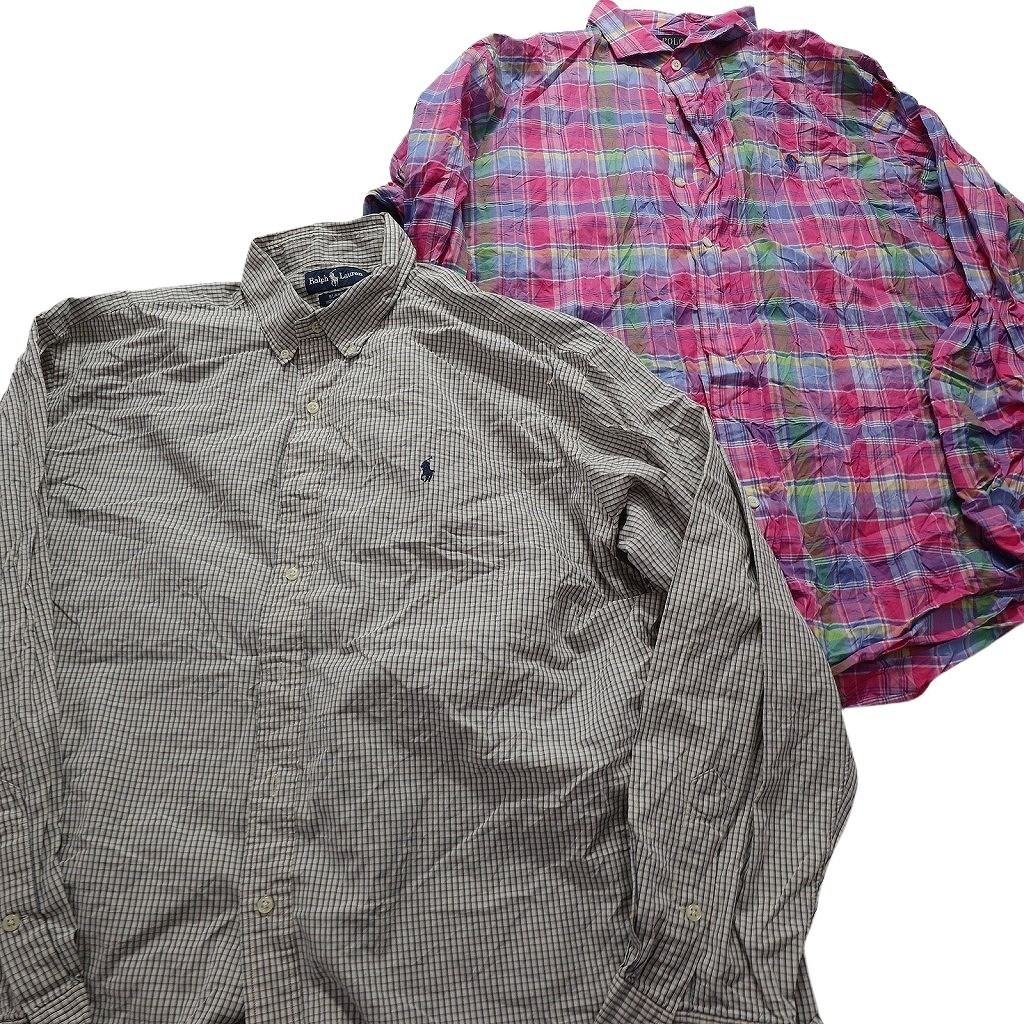 古着卸 まとめ売り ラルフローレン 長袖シャツ 9枚セット (メンズ XL  
