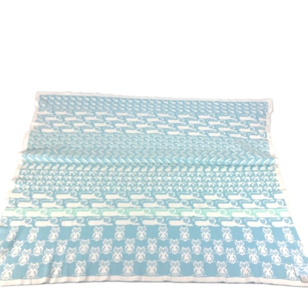 HERMES エルメス ブランケット アニマルロゴ コットン ブルー - メルカリ