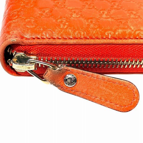 美品✨グッチ◇大容量ラウンドファスナー長財布　マイクロシマレザー　ゴールド金具赤 美品✨グッチ◇ラウンドファスナー長財布 マイクロシマ ゴールド