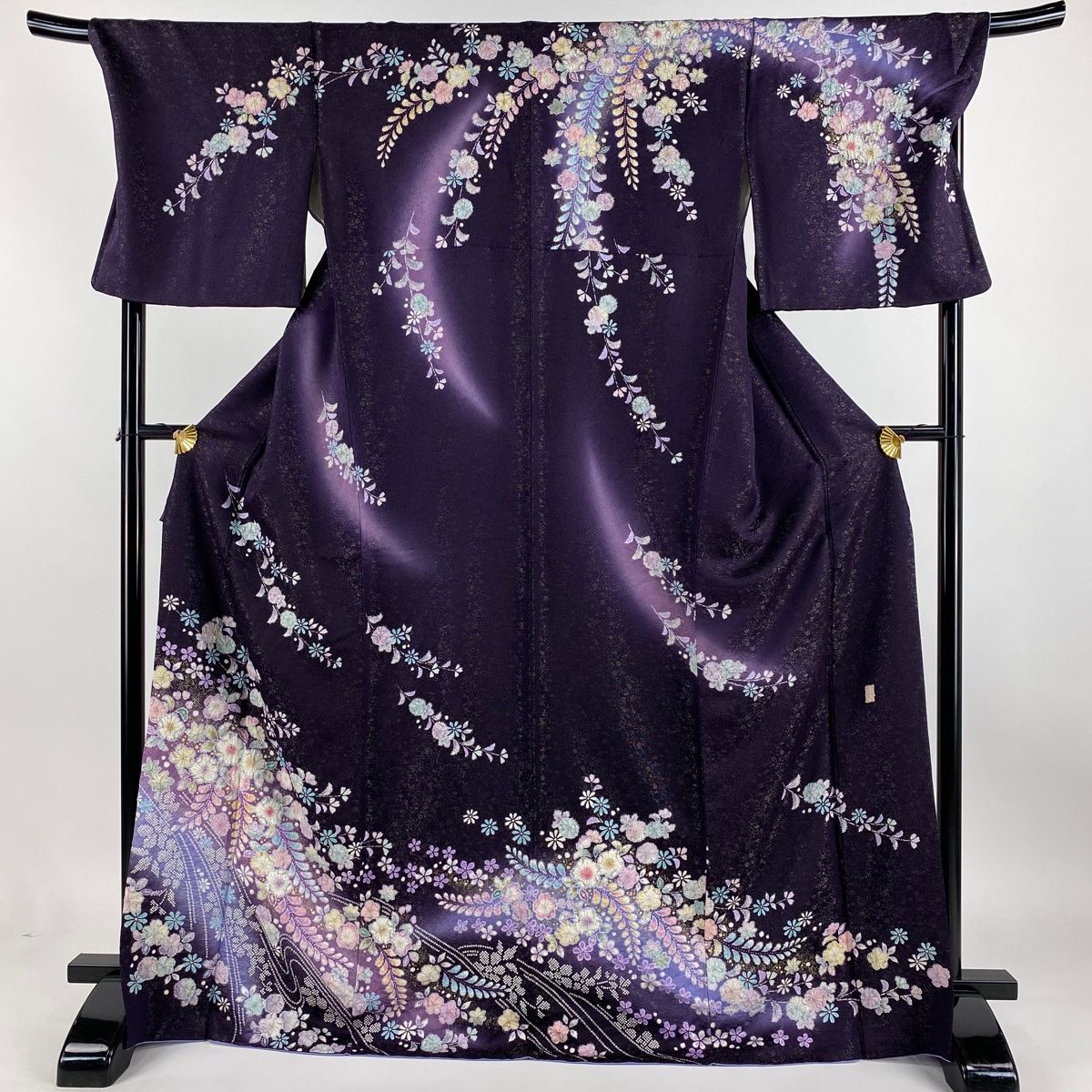 訪問着 身丈171.5cm 裄丈71.5cm L 袷 徳永憲峯 落款 辻ヶ花 銀通し  