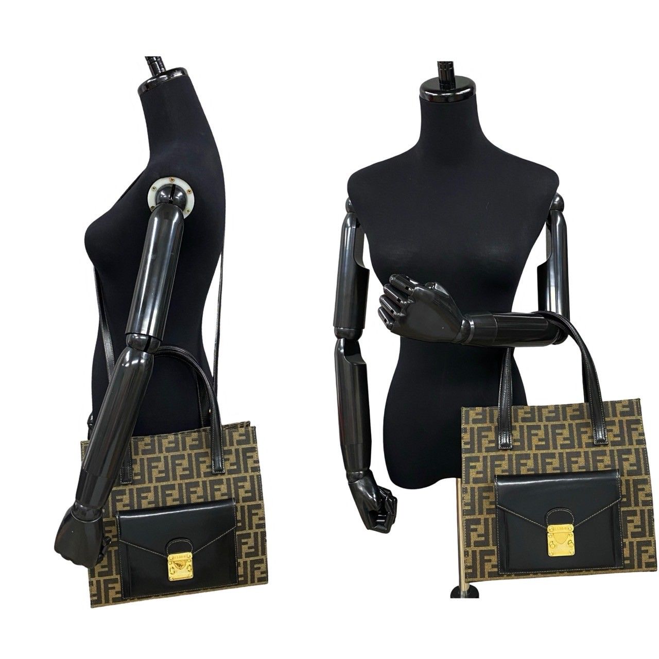 極 美品 FENDI フェンディ ヴィンテージ ズッカ FF 柄 金具