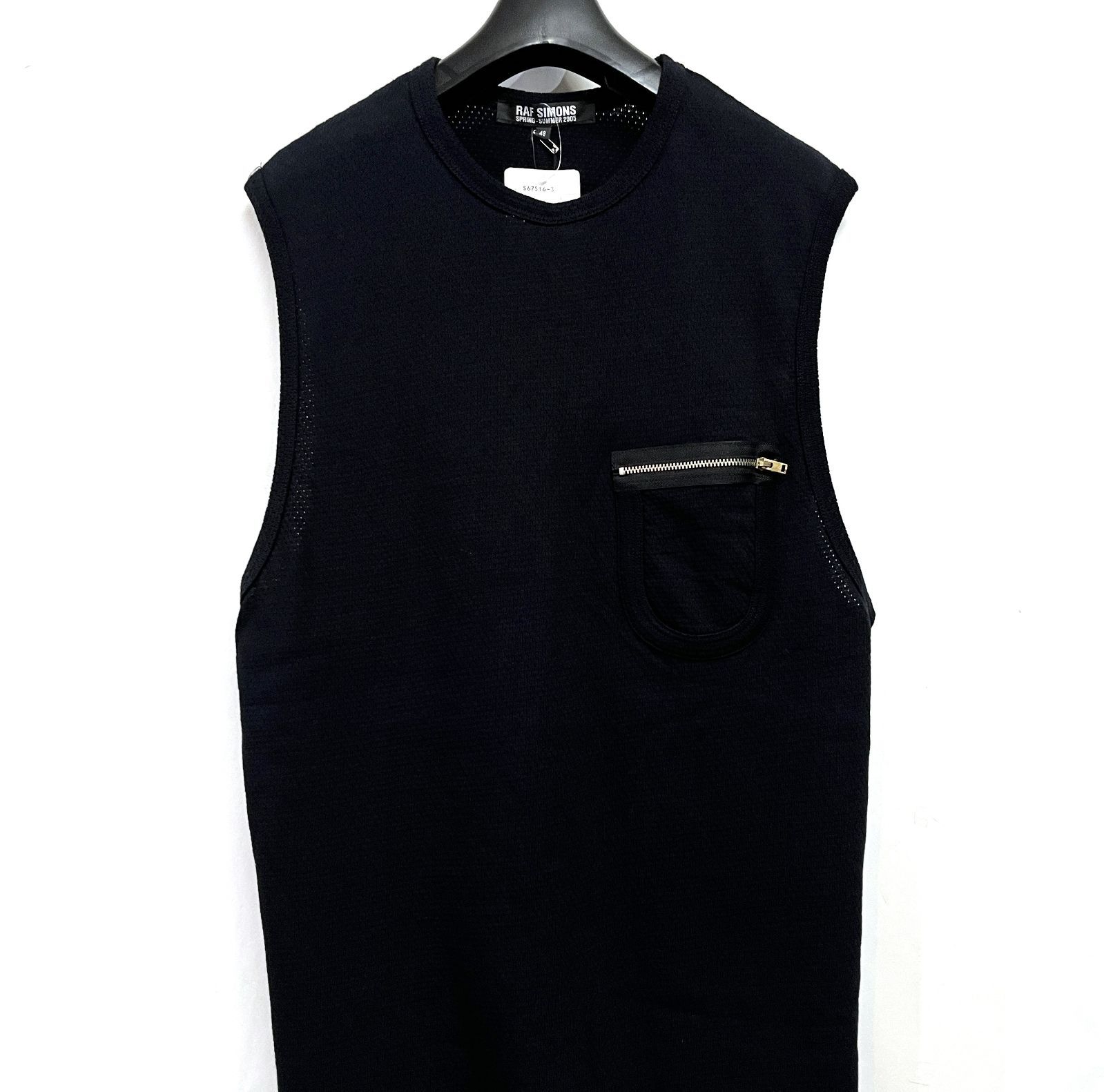 ラフシモンズ2005ssノースリーブカットソー 希少 デッドストック SPRING-SUMMER 2005 waves期 RAF SIMONS