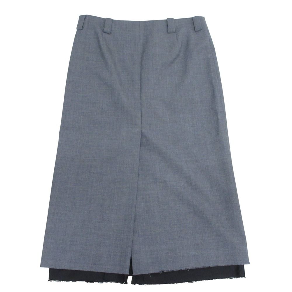 23SS MADISONBLUE マディソンブルー LOW WAIST STRAIGHT SK W TROPICAL スカート MB231-6019 サイズS グレー レディース 古着