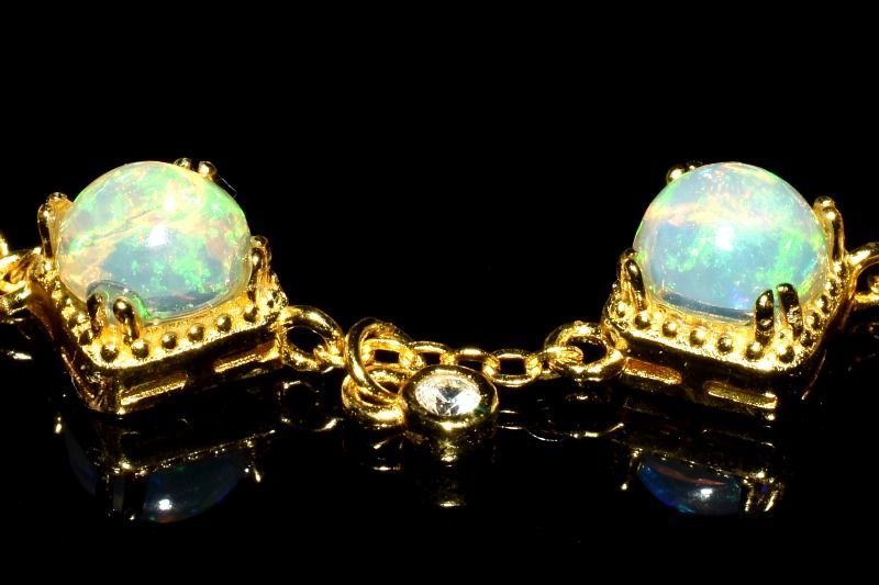 １点物 AAAA エチオピア産 シルバー925 プレシャスオパール 5.5mm アジャスター付き長さ調整 ブレスレット パワーストーン 天然石 _MA9564