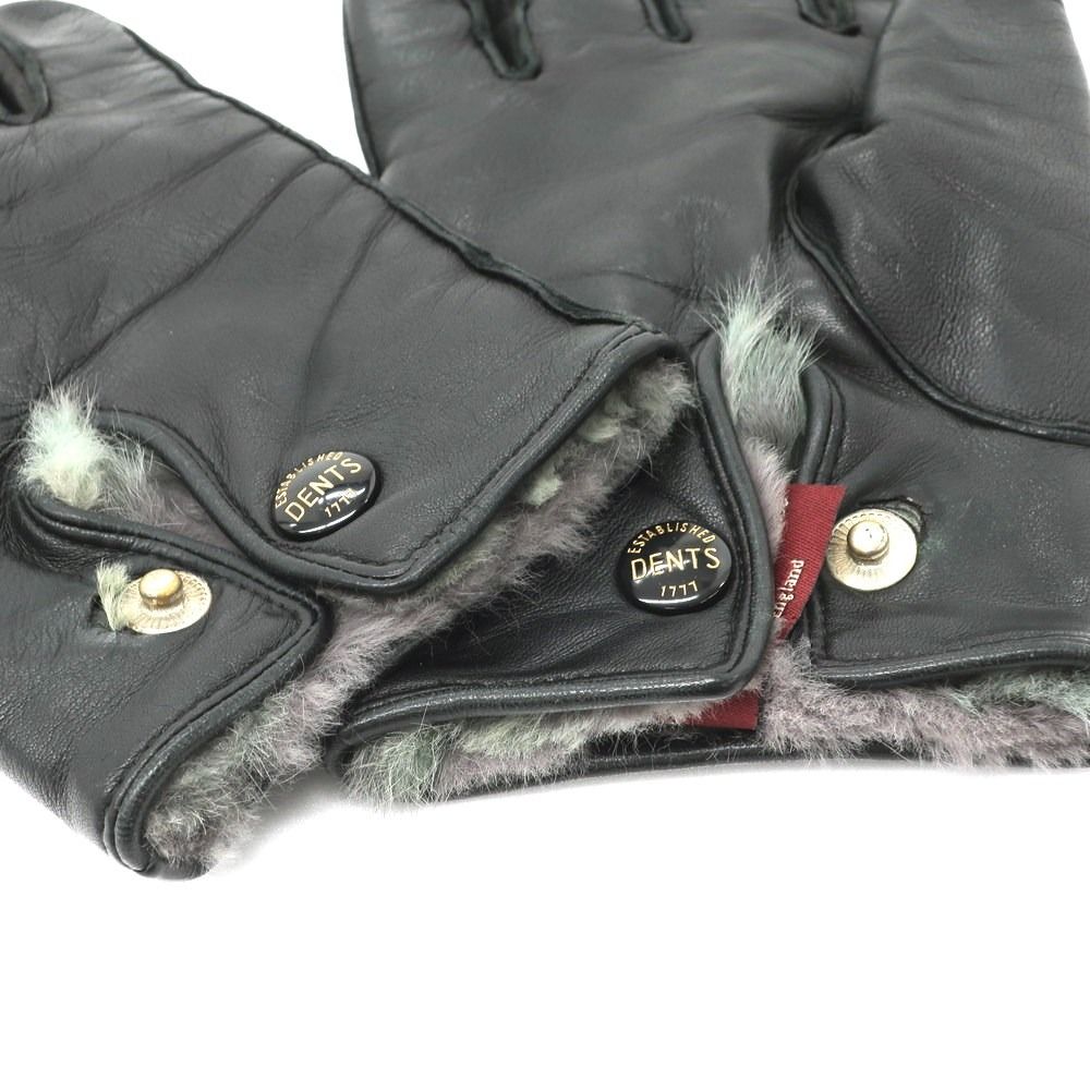 中古】デンツ DENTS ラビットファー レザー グローブ 手袋 ブラック