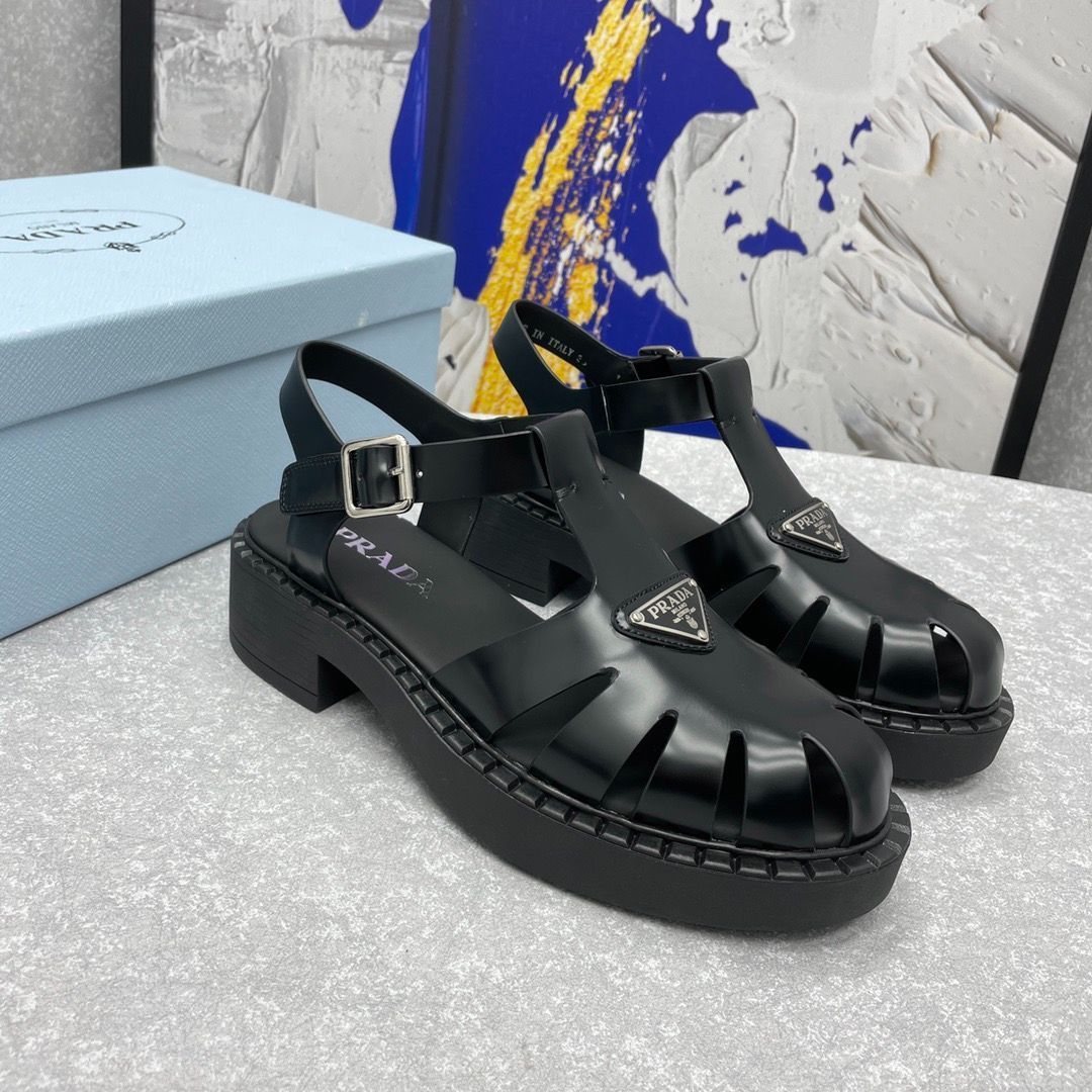 新品未使用 プラダ/PRADA サンダル レザー サンダル 超美品 レディース☆メンズ 黒 - メルカリ