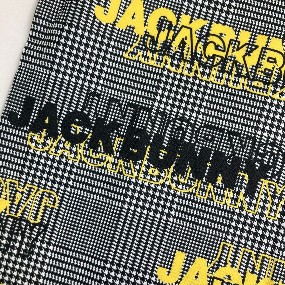 サイズ：6 JACK BUNNY ジャックバニー 2023年 ハイネック 半袖Tシャツ ロゴ グレンチェック柄 ブラック系 [240101445299] ゴルフウェア メンズ ストスト サイズ：6 JACK BUNNY ジャックバニー 2023年 ハイネック 半袖T
