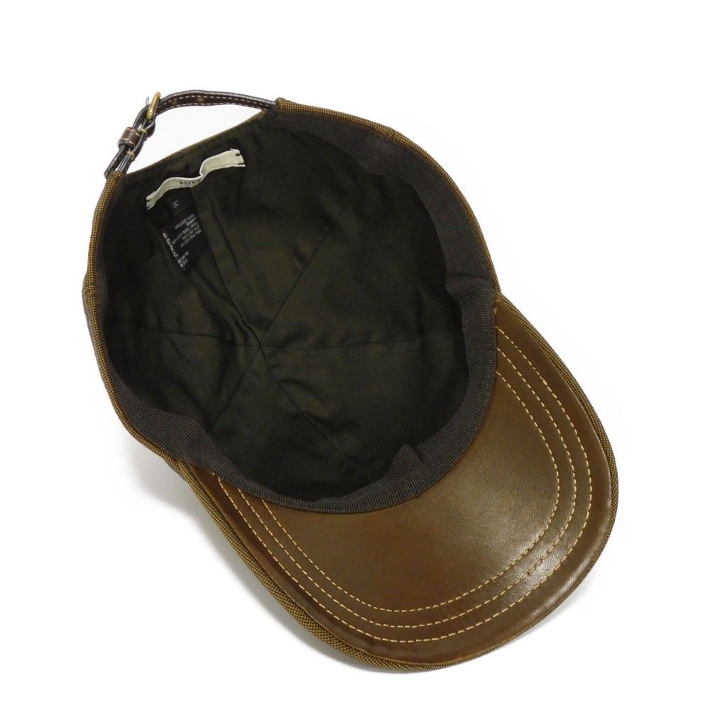 PRADA】レザー バイザー ハット ブラウン