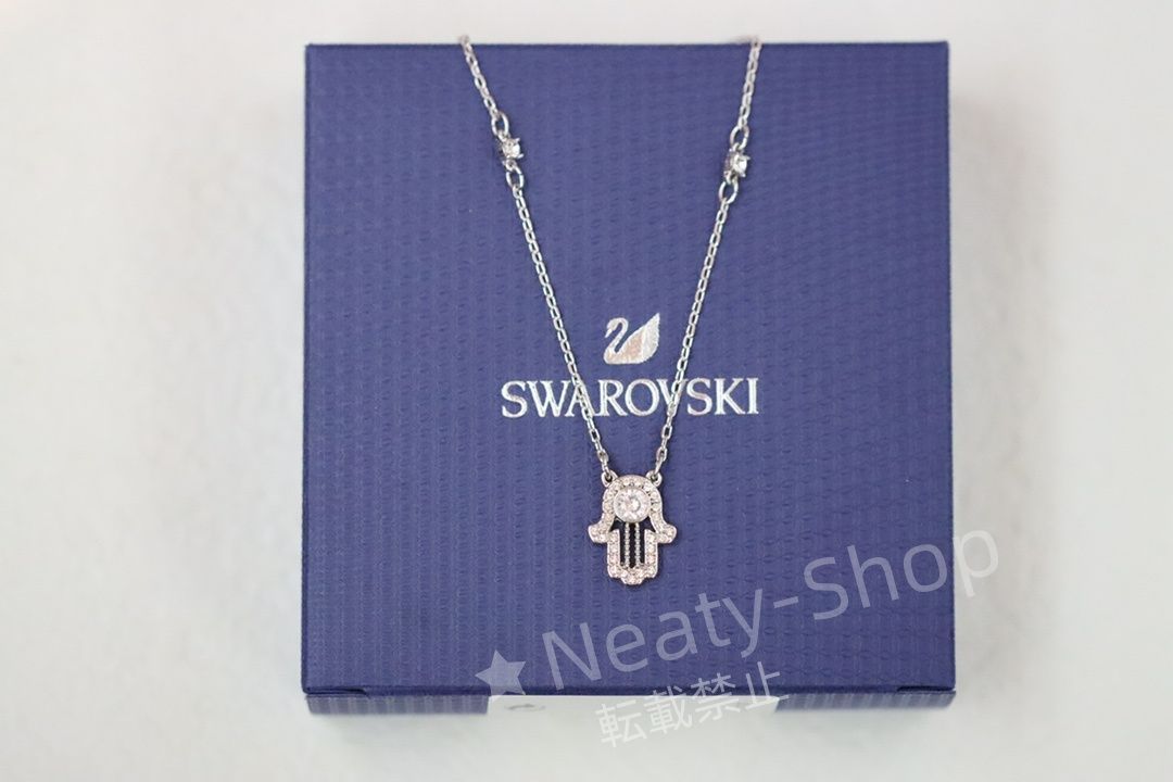 💗新品💗Swarovski  ファッショシルバーの悪魔の目手のひらの美しい鎖骨ネックレス