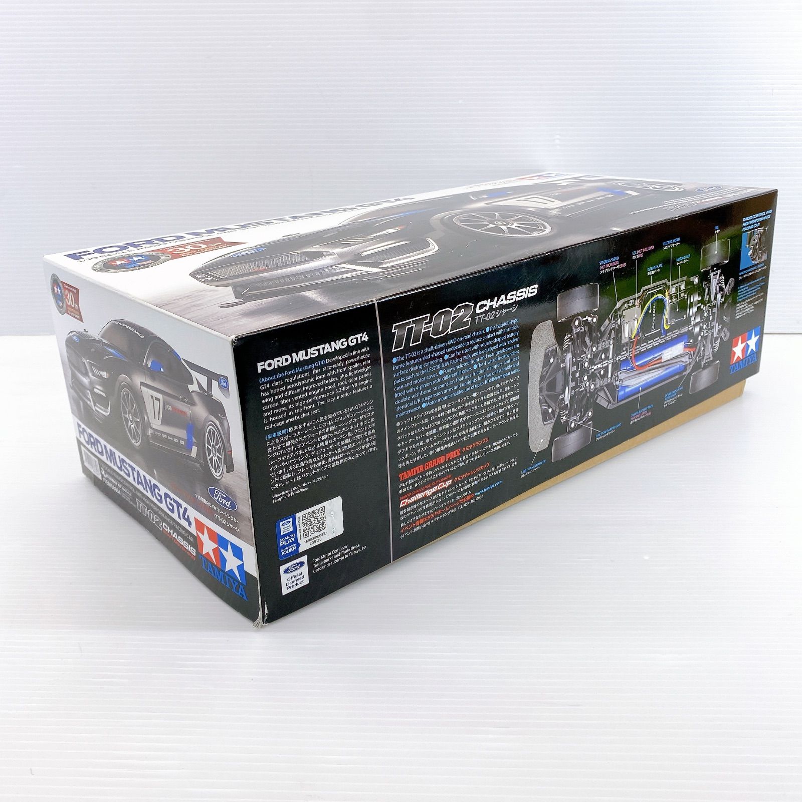 TAMIYA 1|10 電動CR 4WDレーシングカー フォード マスタング GT4 TT-02シャーシ 未組立保管品
