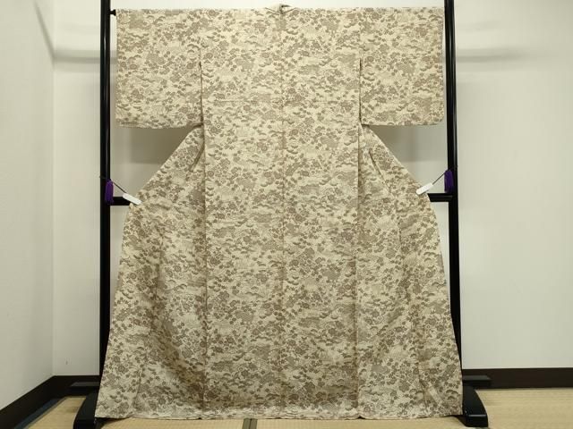 平和屋着物▽上質な小紋　単衣　枝蕾　正絹　逸品　DAAV5226az 平和屋着物▽上質な小紋 単衣 枝蕾 正絹 逸品 DAAV5226az