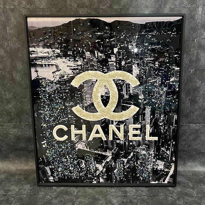 完成品/送料無料】アートパネル 夜景 景色 絵画 額縁入 クリスタル