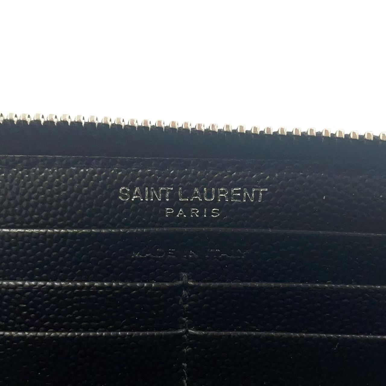 YVES SAINT LAURENT ロゴ Vライン シングルジップ キルティング