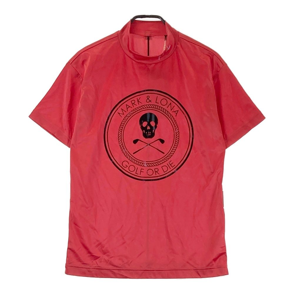 サイズ 44 MARK-LONA マークアンドロナ ハイネック 半袖Tシャツ スカル レッド系 240101469278 ゴルフウェア メンズ ストスト