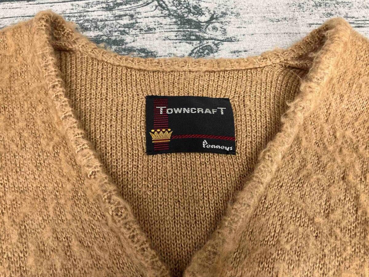 Towncraft シャギーソリッドカーディガン ブラウン size:L TOWN CRAFT
