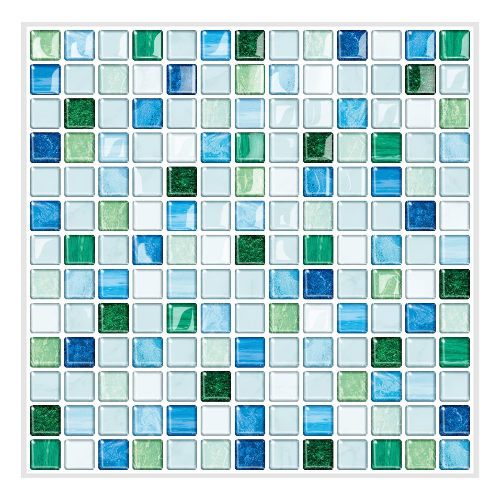 【人気商品】レイクブルー) 4枚 (25x25cm リメイクシート DIY 壁紙シール 3D はがせる モザイクタイルシート 剥がせる 耐熱 キッチン 洗面所 防水 タイルシール MORCART