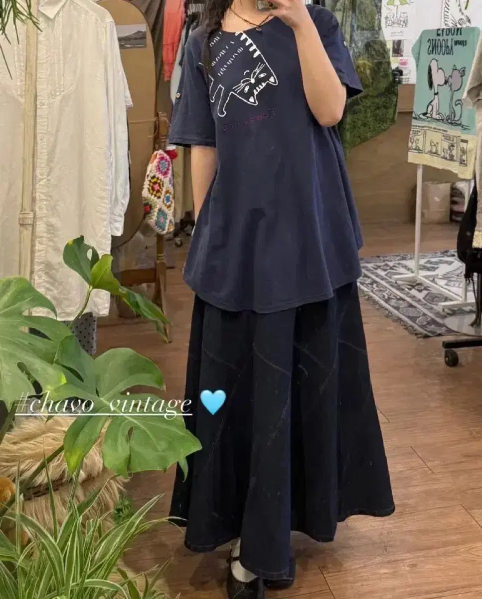チャボ ヴィンテージ デニム ロング丈スカート