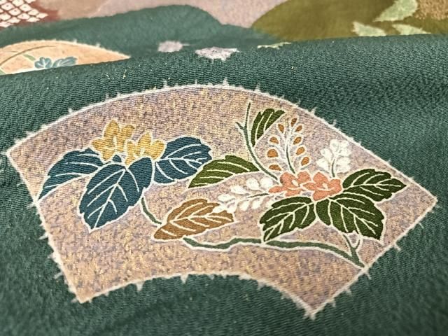 平和屋着物●訪問着　絞り　地紙花丸文　金彩　正絹　逸品　AAAW4388np 平和屋着物○訪問着 絞り 地紙花丸文 金彩 正絹 逸品 AAAW4388np