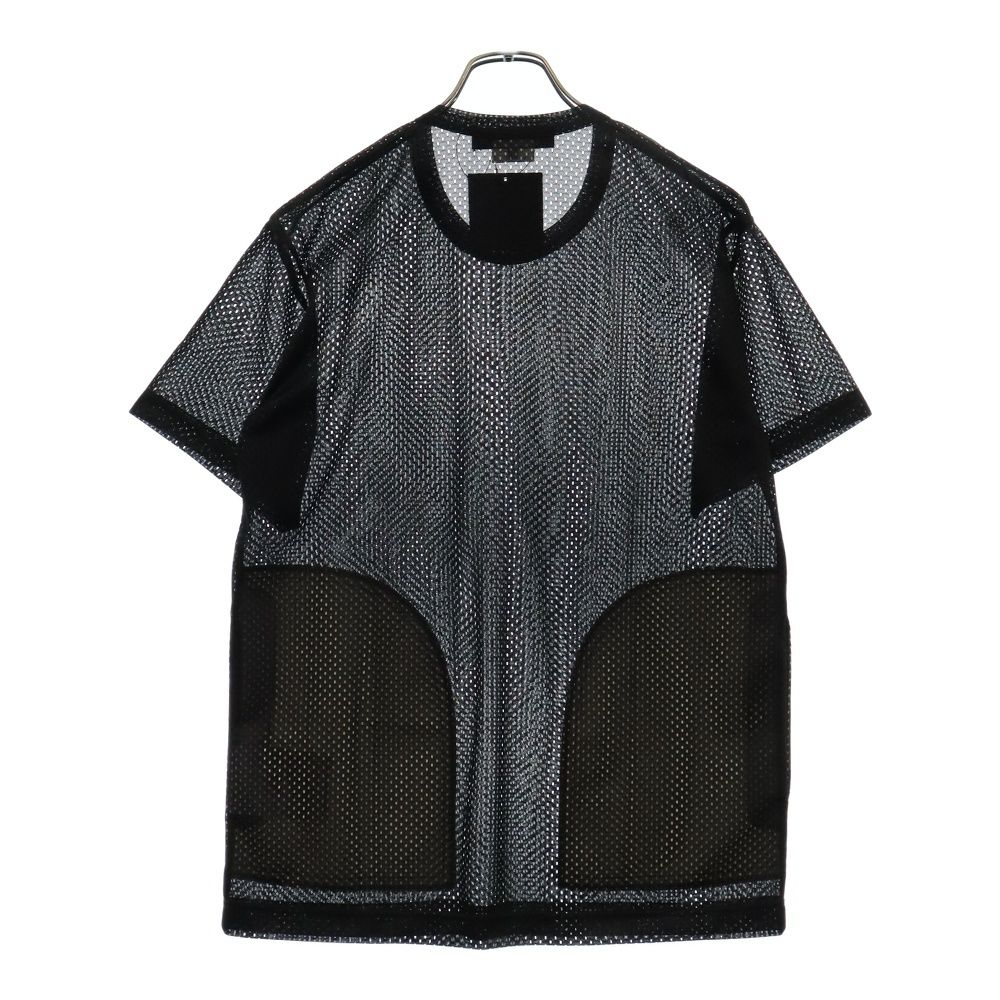 COMME des GARCONS HOMME DEUX (コムデギャルソン オムドゥ) 24SS メッシュ クルーネック 半袖カットソー Tシャツ ブラック DM-T005