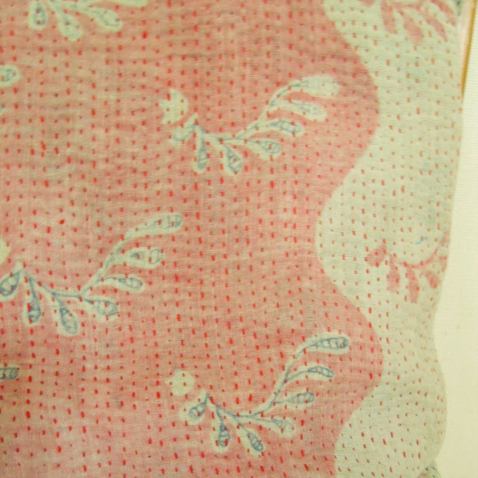 79❁︎ヴィンテージカンタキルト 刺し子 クッションカバー デザイン 綿100% クッションカバー コットン，刺繍 カンタ ウッドブロック