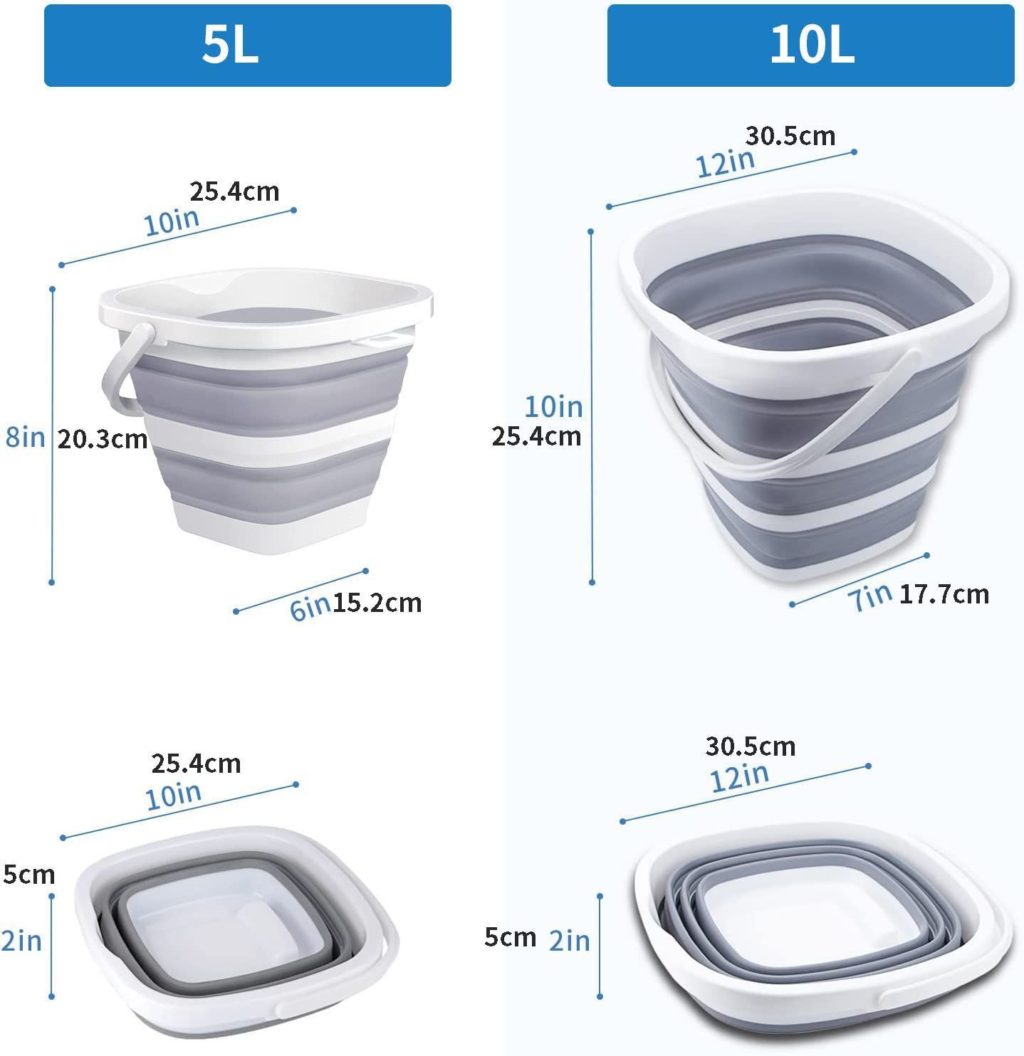 在庫セール】角型 四角 バケツ 折りたたみ 小釣りバケット屋外釣りバケットキャンプ用品洗面台洗浄車バケツ多機能便利なグレー 釣りバケツ 10L (5L)  5L YOYIICOOL【2023年新版】バケツ - メルカリ