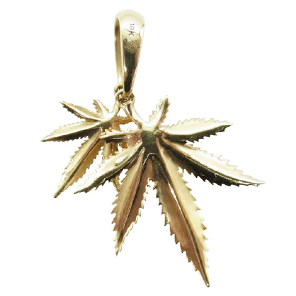 AVALANCHE アバランチ 9121300001458 10K イエローゴールド ダブルリーフ ウィードモチーフ ペンダントトップ 2.3g ゴールド系