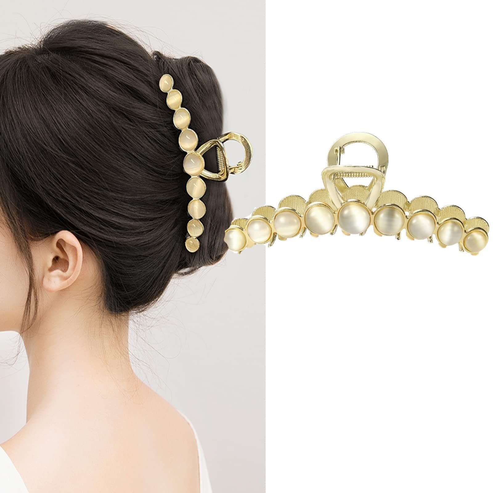 クリップ 髪飾り 大きめ 韓国風 髪留め ヘア オフィス おしゃれ シンプル 贈り物 ヘアクリップ レディース用 バンスクリップ キャッツアイデザイン HAPVITAL