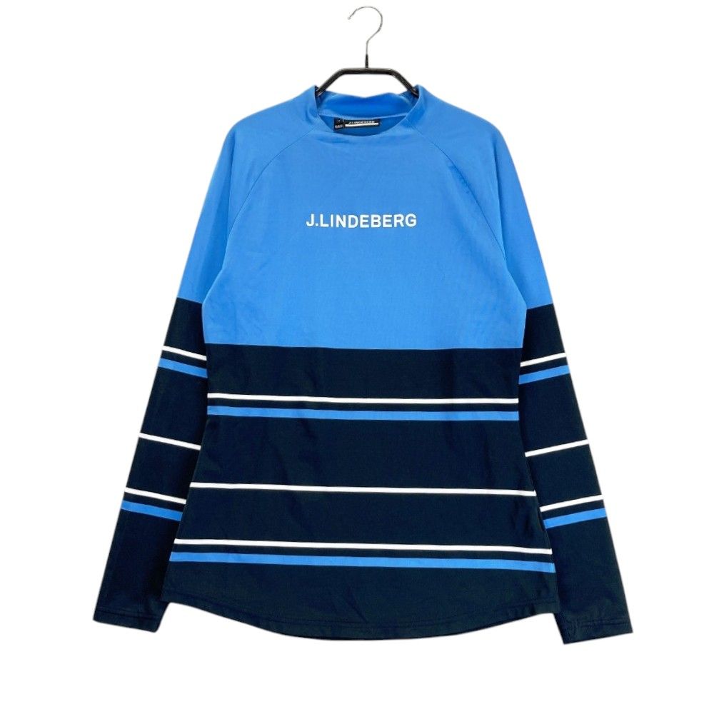  サイズ：M J.LINDEBERG ジェイリンドバーグ  ハイネック 長袖Tシャツ ボーダー柄 ブルー系 [240101408231] ゴルフウェア レディース ストスト シャツ