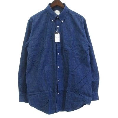 美品『ジュンハシモト』デニムボタンダウンシャツ サイドジャージ インディゴ junhashimoto(ジュンハシモト) SIDE JERSEY SHORT BD SHIRT NAVY