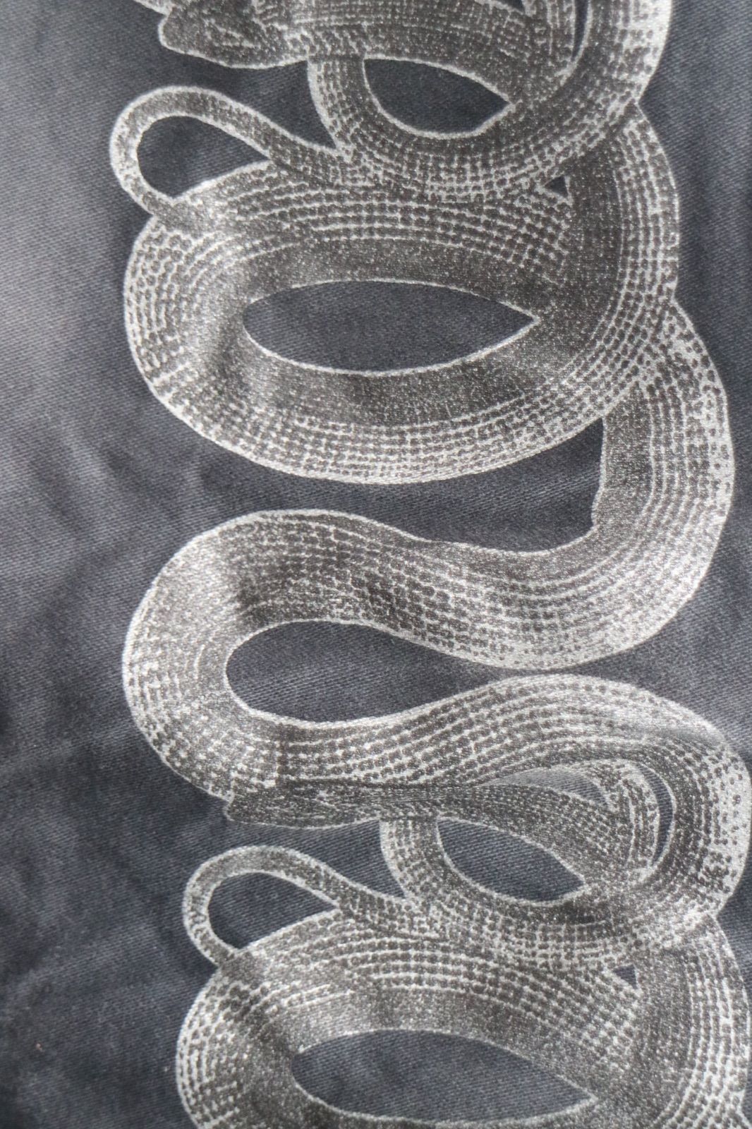 HYSTERIC◆スネークループ/ブーツカットパンツ/L/コットン/WHT/プリント/3AP-2593// 90s Hysteric Glamour SNAKE LOOP ブーツカットパンツ ヒステリック