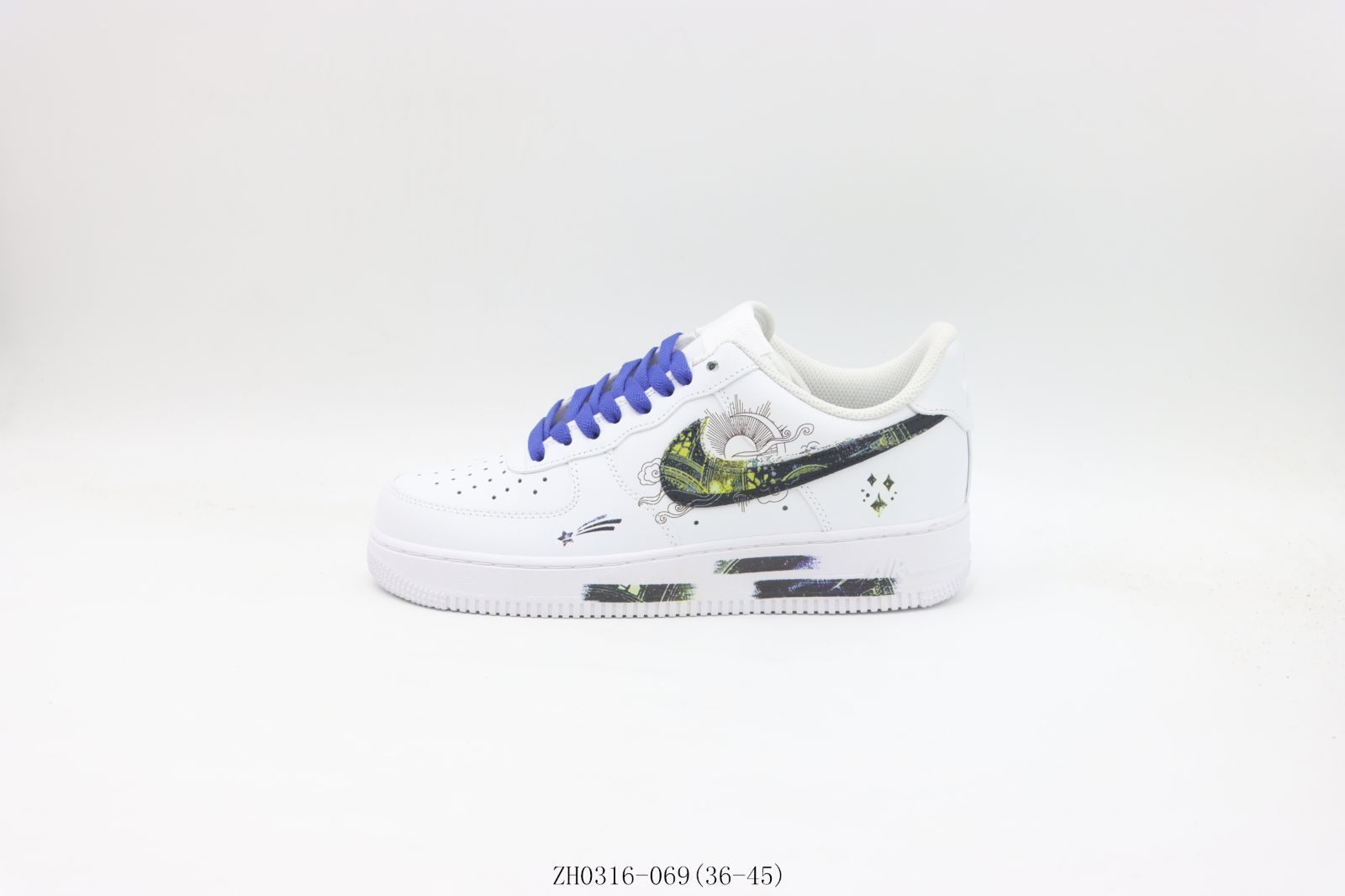 今日 Nike ナイキ スケートシューズ ホワイトブラックブルー ZH0316-069-MM輸入2