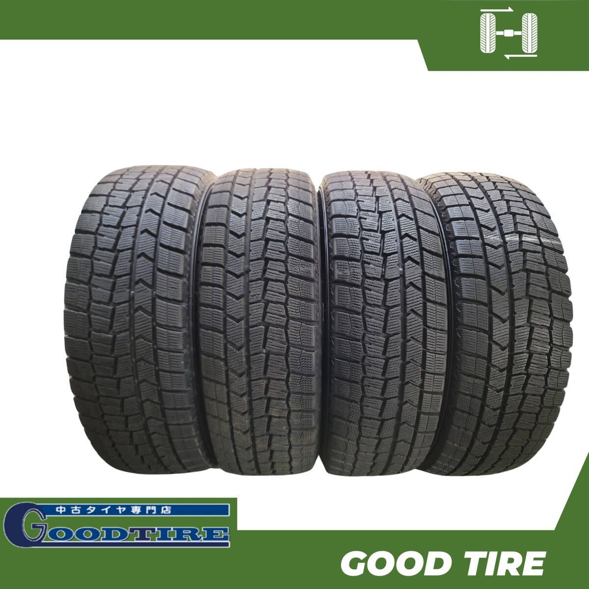 185 60R15 ダンロップ WINTER MAXX WM02 4本 製 冬用 8分山 タイヤ アクア フィット シエンタ 6837