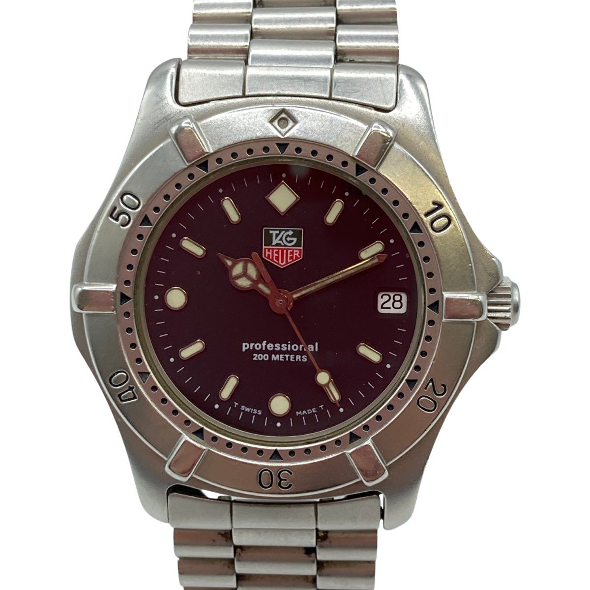 ◎◎TAG HEUER タグホイヤー プロフェッショナル 200m クォーツ メンズ 腕時計 WE-1110-R 本体のみ カレンダーズレ不具合有