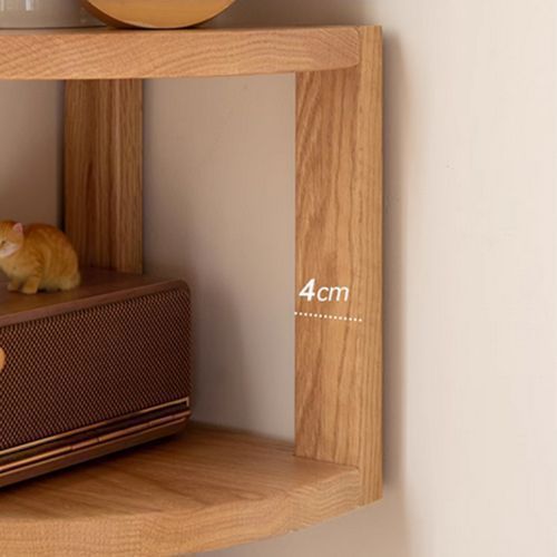 昭和レトロ ミッドセンチュリー 扇型 木製コーナーラック 飾り棚