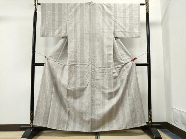 平和屋着物○結城紬 奥順 はたおり娘 100亀甲 花唐草間道 証紙付き