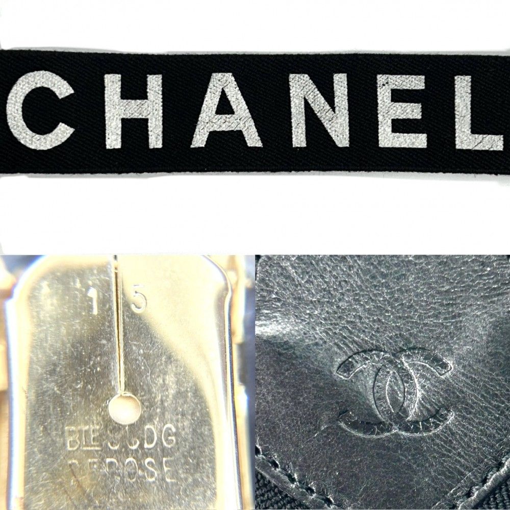 シャネル ロゴ　ココマーク　ユニセックス サスペンダー ブラック キャンバス 楽天市場】CHANEL シャネル サスペンダー ファッション小物