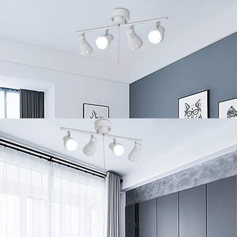 【保障できる！】 共同照明 シーリングライト 4灯 6畳 シーリングスポットライト 照明器具 天井 GT-DJ-ISD4W-6WT-2 ホワイト 調光 調色 LED電球 40W形付き リモコン操作 角度調節可 天井照明 折り畳み可 おしゃれ リビング照明 1