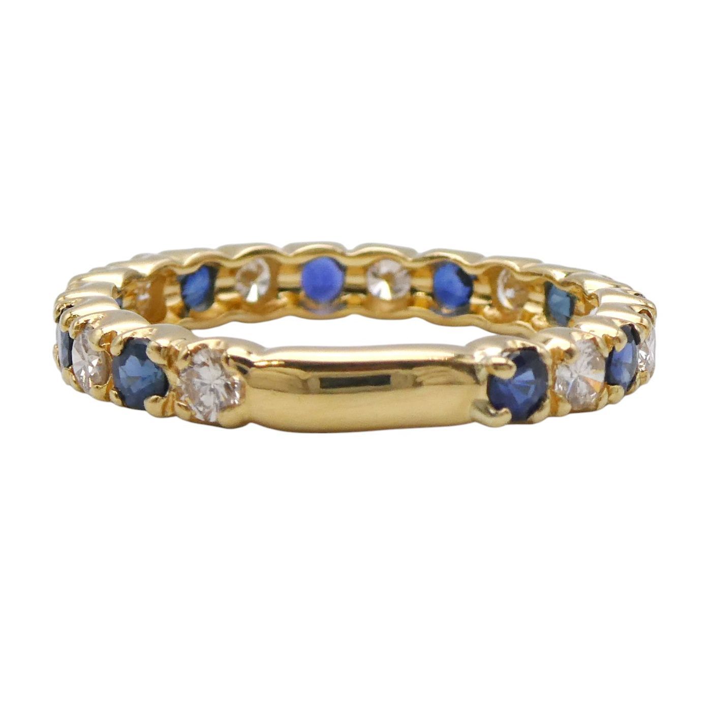 リング K18 ダイヤモンド/サファイア1.68ct 13号