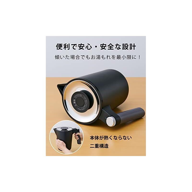 タイガー魔法瓶 TIGER 電気ケトル 温度調節機能付き 湯沸かし コーヒードリップ ステンレス 1.0L 転倒お湯漏れ防止 カラだき防止 蒸気レス グレー PTQ-A100HS 1 WWW_KANDAIZUMI_COM