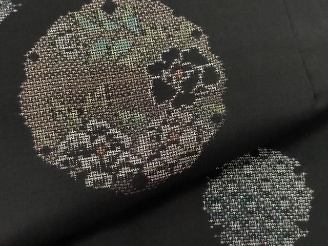 平和屋着物○本場大島紬 9マルキ 泥染め 吉祥花文 松永テツ子作