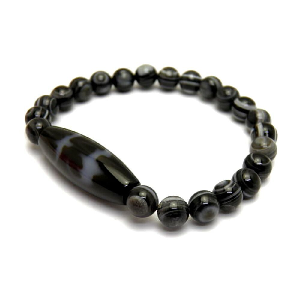 至純天珠 38×12mm 天眼石8mm ブレスレット 五福臨門天