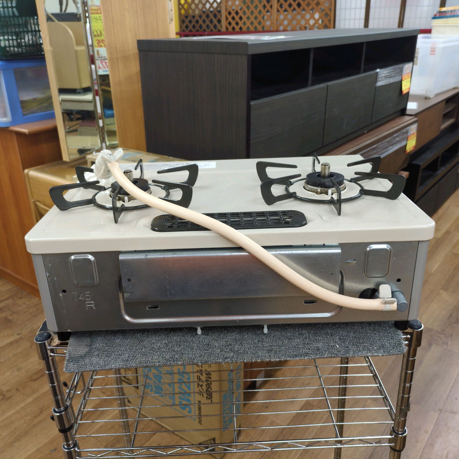 J064 ☆グリル使用感☆2023年製☆Rinnai☆都市ガスコンロ☆水無し片面