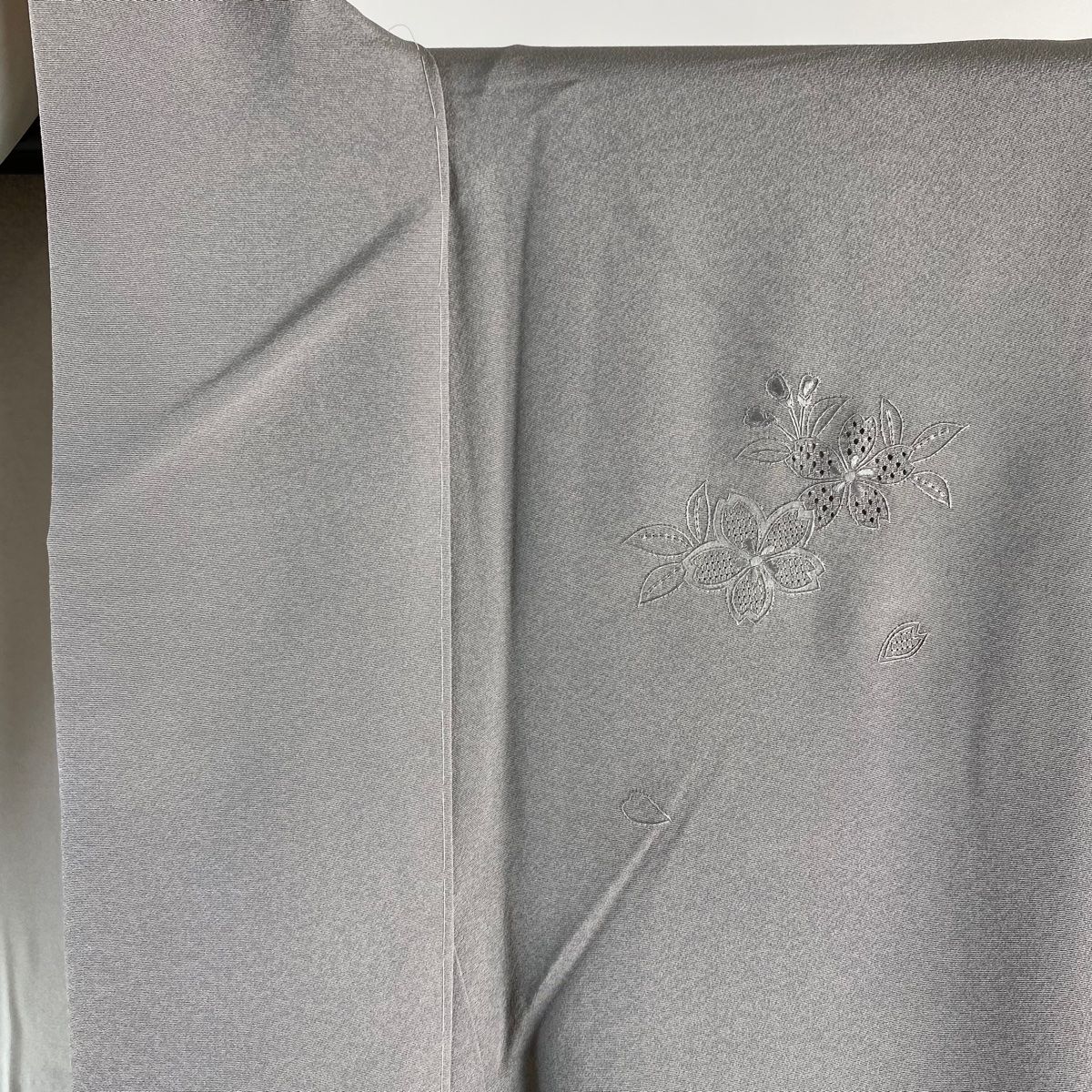 付下げ 身丈161cm 裄丈65.5cm M 袷 袋帯セット 桜 流水 刺繍 ぼかし