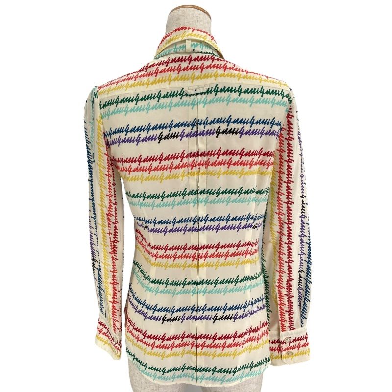 グッチ GUCCI 総柄ボウタイシルクシャツ 432685 マルチカラー シルク レディース 長袖シャツ