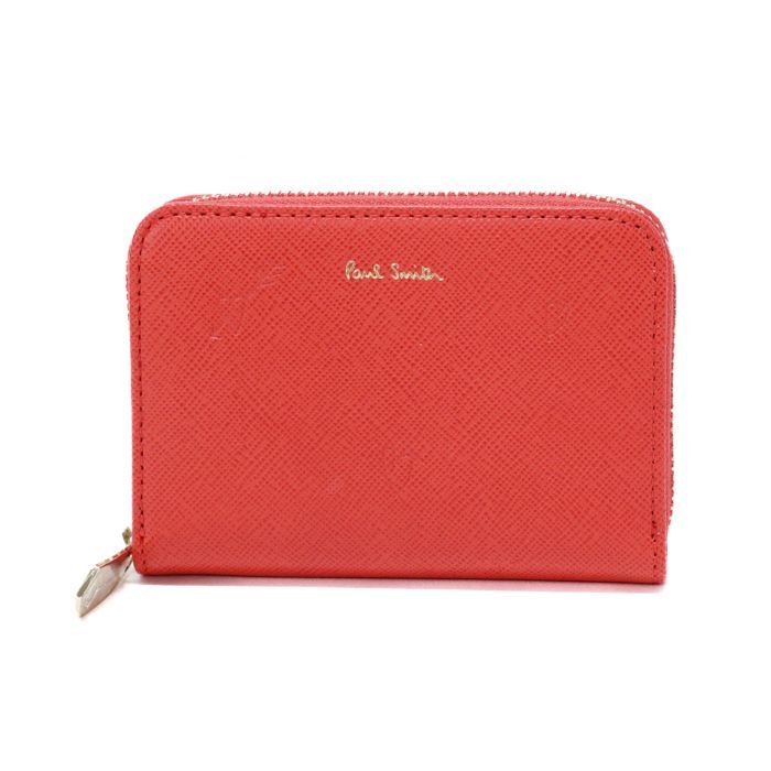 未使用Paul Smith コインケース レッドコラル本革ハート