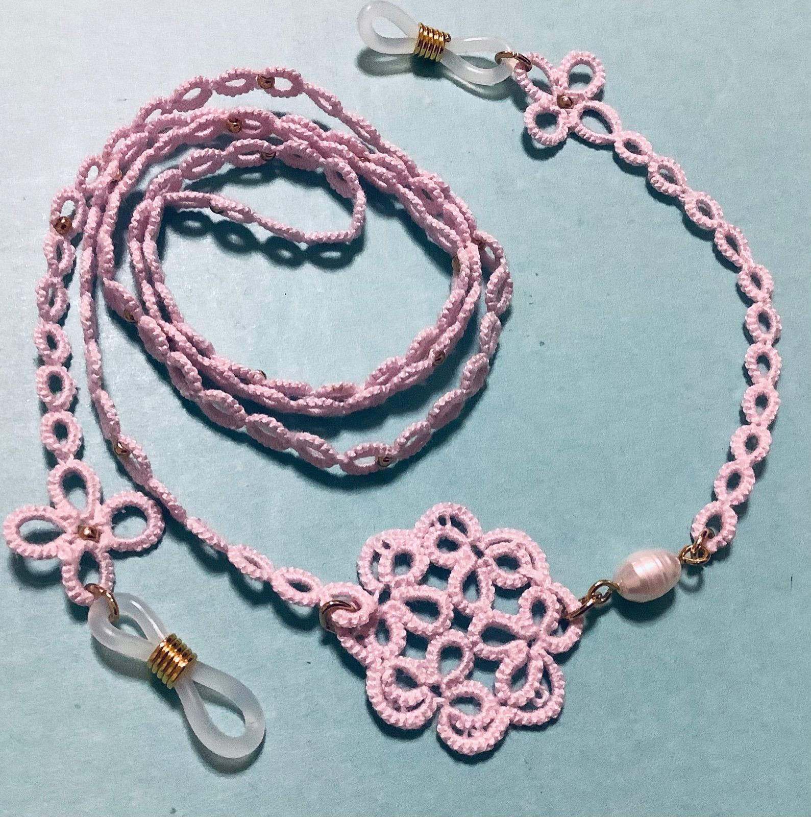 メガネチェーン　ハンドメイド　タティングレース メガネチェーン タティングレース ハンドメイド - メルカリ