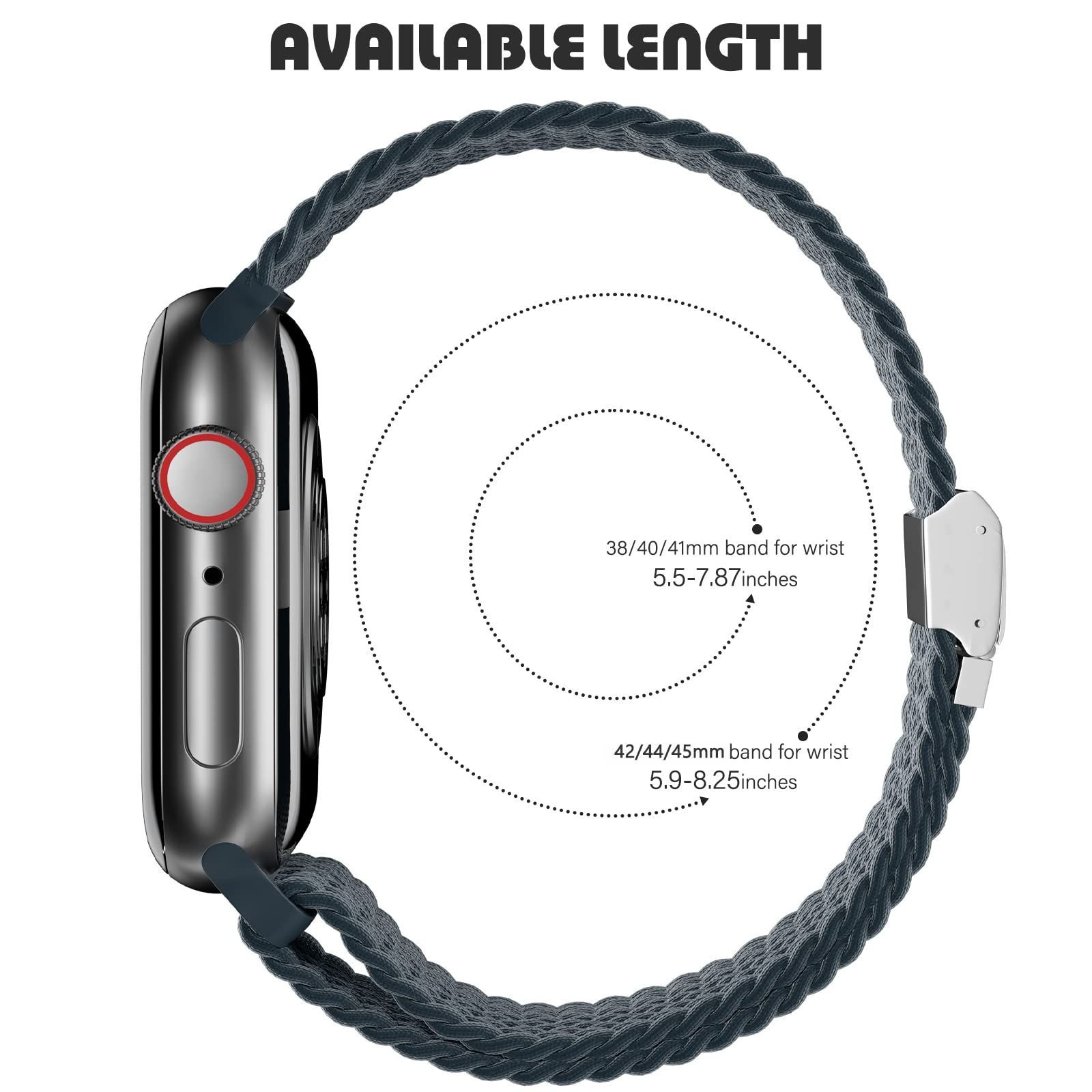 ナイロン 38mm、編み込み ゴム ストラップ スポーツループ 40mm リスト 