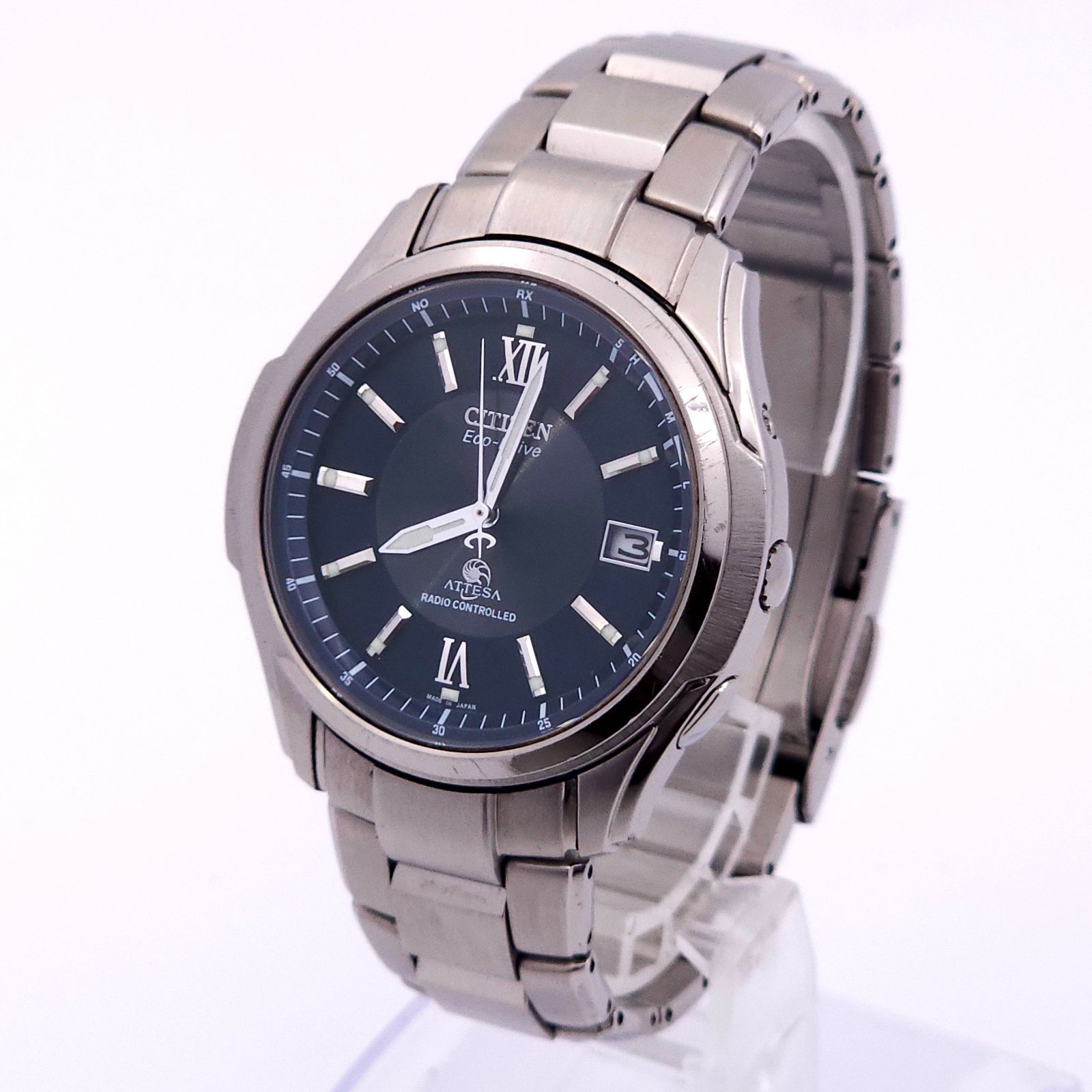 美品　CITIZEN　シチズン　アテッサ　H410　ネイビー　ソーラー　メンズ Yahoo!オークション -「シチズン アテッサ h410」(シチズン) (さ